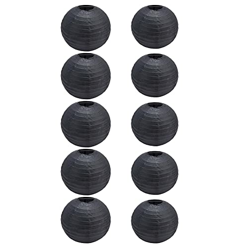 Ghzste 8 Zoll 10 Zoll Schwarzes Papierlaternen, Ideal für Geburtstag Hochzeit Hochzeit Halloween Party Dekoration, Kreieren Sie Chinesische Lampen mit Eisendraht und Reispapier von Ghzste