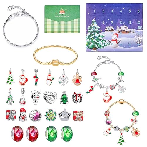 Weihnachts-Adventskalender-Armbänder 2025 für Frauen und Mädchen, 24-Tage-Feiertags-Countdown-Kalender, DIY-Schmuckherstellungsset mit 2 verstellbaren Armbändern, geschenk Weihnachts-Adventskalender-Armbänder 2025 für Frauen und Mädchen, 24-Tage-Feiertags-Countdown-Kalender, DIY-Schmuckherstellungsset mit 2 verstellbaren Armbändern, geschenk von Ghzste