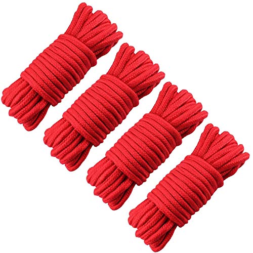 GiantGo 4 Rollen Baumwollseil Baumwollkordel, 5meter Weiches Baumwollknoten-Bindeseil Twisted Mooring Rope aus Baumwolle, 8mm Durchmesser, Rot GiantGo 4 Rollen Baumwollseil Baumwollkordel, 5meter Weiches Baumwollknoten-Bindeseil Twisted Mooring Rope aus Baumwolle, 8mm Durchmesser, Rot von GiantGo