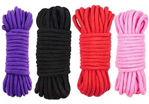 GiantGo 4 Rollen Baumwollseil Baumwollkordel, 5meter Weiches Baumwollknoten-Bindeseil Twisted Mooring Rope aus Baumwolle, 8mm Durchmesser, Schwarz Rot Rosa Lila GiantGo 4 Rollen Baumwollseil Baumwollkordel, 5meter Weiches Baumwollknoten-Bindeseil Twisted Mooring Rope aus Baumwolle, 8mm Durchmesser, Schwarz Rot Rosa Lila von GiantGo