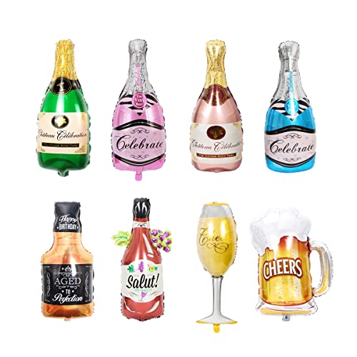 GiantGo 8 Stück Sektflasche Luftballon Set, Party Luftballons, Folienballon Sektflasche, Champagner Wein Flaschen Luftballons für Party Hochzeit Geburtstag Braut Dekor GiantGo 8 Stück Sektflasche Luftballon Set, Party Luftballons, Folienballon Sektflasche, Champagner Wein Flaschen Luftballons für Party Hochzeit Geburtstag Braut Dekor von GiantGo