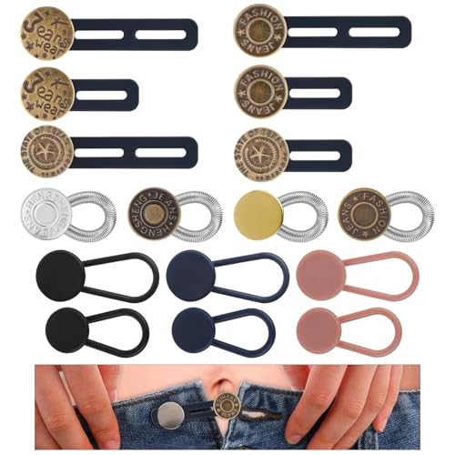 Giantree 16 Stück Hosenbunderweiterung Knopf, Hosenknopf Verlängerung hosenbunderweiterung hosenerweiterung schwangerschaft Jeans Knopfverlängerung für Hosen für Herren und Damenhosen Kleider von Giantree