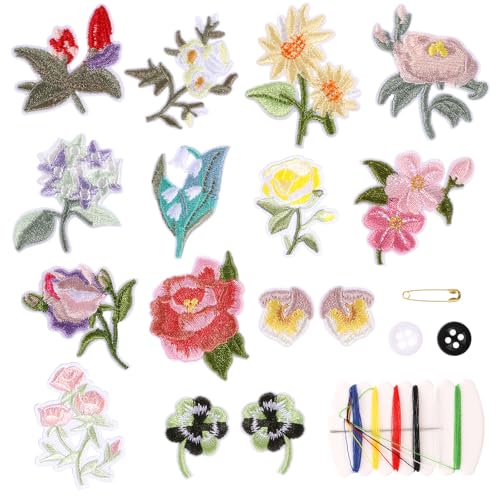 Giantree 17 Stück Blumen Bestickte Aufnäher, Flicken zum Aufbügeln, Bügel-Patches, Erwachsene Patches zum Aufbügeln Kinder Bügelbilder blumen für Hosen Jeans Hemden Jacken Giantree 17 Stück Blumen Bestickte Aufnäher, Flicken zum Aufbügeln, Bügel-Patches, Erwachsene Patches zum Aufbügeln Kinder Bügelbilder blumen für Hosen Jeans Hemden Jacken von Giantree