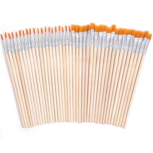 Giantree 20 Stück Flache Pinsel Set 20 Stück Runde Kleine, Hochwertige Pinsel mit Holzgriffen, Nylon Acrylfarben Pinselset Ölfarben Malerei Brush Set für Gemälde Liebhaber Kinder Erwachsene(Holzfarbe) Giantree 20 Stück Flache Pinsel Set 20 Stück Runde Kleine, Hochwertige Pinsel mit Holzgriffen, Nylon Acrylfarben Pinselset Ölfarben Malerei Brush Set für Gemälde Liebhaber Kinder Erwachsene(Holzfarbe) von Giantree