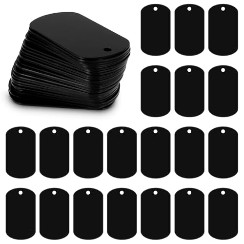 Giantree 20 Stück Metallstempel-Tags, schwarze Metallanhänger für Lasergravur und Stempel, rechteckige Gravur, Rohlinge, Schlüsselanhänger, für DIY, dekorative Handwerk, Schlüsselanhänger, blanko Giantree 20 Stück Metallstempel-Tags, schwarze Metallanhänger für Lasergravur und Stempel, rechteckige Gravur, Rohlinge, Schlüsselanhänger, für DIY, dekorative Handwerk, Schlüsselanhänger, blanko von Giantree