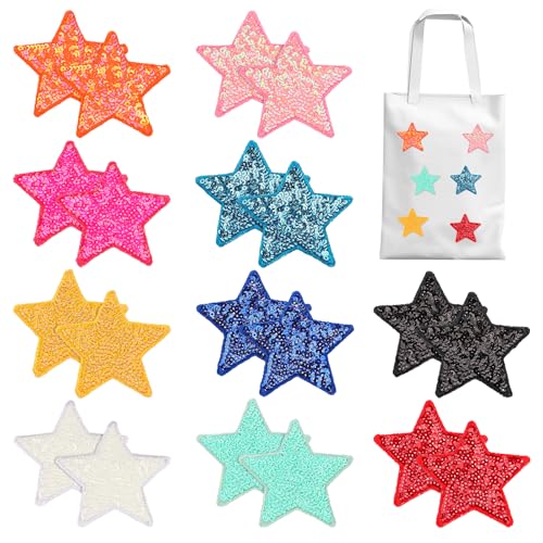 Giantree 20 Stück Stern Bügelflicken, Schmelzkleber Aufbügler Sterne Patches Aufbügelbilder Bügelbilder Glitzer Applikation Pailletten Bestickte Aufnäher für Kleidung Hüte Rucksäcke Kostüm Giantree 20 Stück Stern Bügelflicken, Schmelzkleber Aufbügler Sterne Patches Aufbügelbilder Bügelbilder Glitzer Applikation Pailletten Bestickte Aufnäher für Kleidung Hüte Rucksäcke Kostüm von Giantree