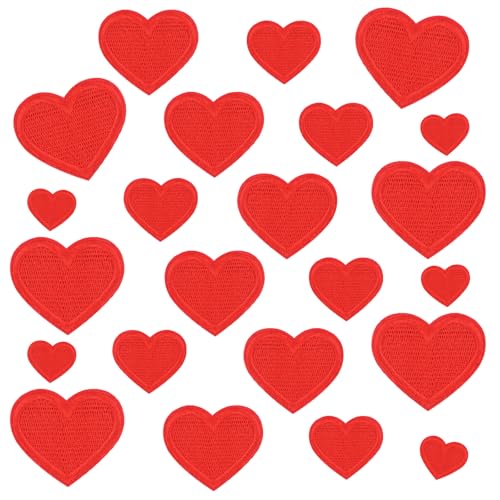 Giantree 24 Stück Herz Flicken zum Aufbügeln, Aufnäher Bügelbilder Bügelflicken Patches Aufbügeln Bügelbilder für Textilien Stickerei Aufnäher Bügelflicken Kinder für Kleidung Rucksäcke(Rot) Giantree 24 Stück Herz Flicken zum Aufbügeln, Aufnäher Bügelbilder Bügelflicken Patches Aufbügeln Bügelbilder für Textilien Stickerei Aufnäher Bügelflicken Kinder für Kleidung Rucksäcke(Rot) von Giantree