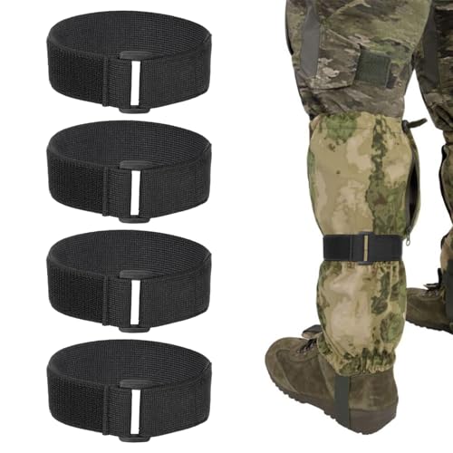 Giantree 4 Stück Gummiband Hosenklammer, Schwarz Hosengummi Hosenband Elastisches Klettband Einstellbar Hosenschutz Fahrrad Gummiband Hosenklammer Für Radfahren Wandern Und Outdoor Aktivitäten von Giantree