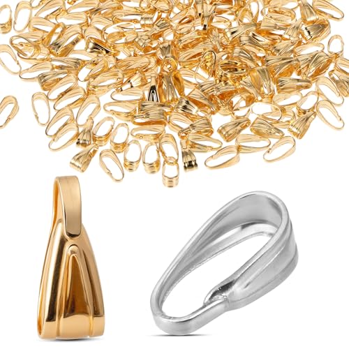 Giantree 400 Stück Schiebe-Anhängerverschluss für Halskette, Schmuck Anhänger Ösen, Anhängerschlaufe Kettenverschluss DIY Anhängerschlaufen Collierschlaufen für Halskette Schmuck Anhänger(Gold+Silber) Giantree 400 Stück Schiebe-Anhängerverschluss für Halskette, Schmuck Anhänger Ösen, Anhängerschlaufe Kettenverschluss DIY Anhängerschlaufen Collierschlaufen für Halskette Schmuck Anhänger(Gold+Silber) von Giantree