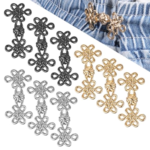Giantree 9 Stück Hosen-Taillenstraffer, kein Nähen, chinesischer Knoten, Taillennadel, verstellbare abnehmbare Jeans-Clips für Kleidung, Kleider, Röcke, lose Jeans, Dekoration, Zubehör Giantree 9 Stück Hosen-Taillenstraffer, kein Nähen, chinesischer Knoten, Taillennadel, verstellbare abnehmbare Jeans-Clips für Kleidung, Kleider, Röcke, lose Jeans, Dekoration, Zubehör von Giantree