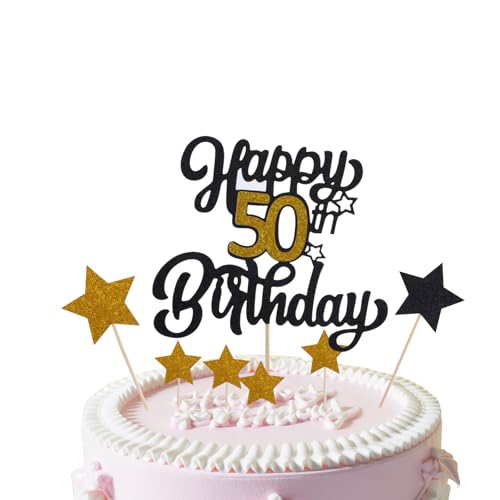 Giantree Happy 50th Birthday Cake Topper, 50.Geburtstag Tortendeko Glitzer Schwarz Tortendeko 50 Geburtstag Tortendeko Schwarz Gold 60th Tortendeko Schwarz Gold 50th Für 50 Geburtstag Party Giantree Happy 50th Birthday Cake Topper, 50.Geburtstag Tortendeko Glitzer Schwarz Tortendeko 50 Geburtstag Tortendeko Schwarz Gold 60th Tortendeko Schwarz Gold 50th Für 50 Geburtstag Party von Giantree