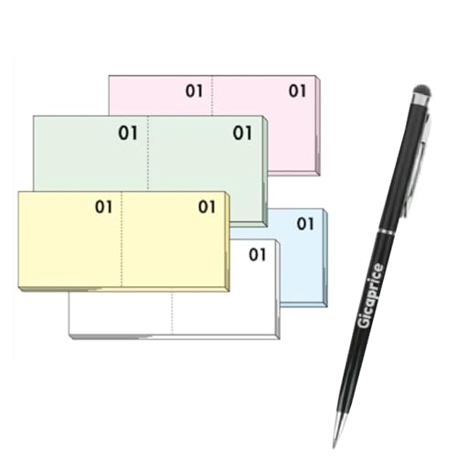 5 nummerierte Blöcke 1/100 verschiedene Farben Format 13 x 6 cm – ideal für Partys, Festivals, Veranstaltungen, Lotterien und Leckereien – mit gratis Touch-Stift GICAPRICE 5 nummerierte Blöcke 1/100 verschiedene Farben Format 13 x 6 cm – ideal für Partys, Festivals, Veranstaltungen, Lotterien und Leckereien – mit gratis Touch-Stift GICAPRICE von Gicaprice