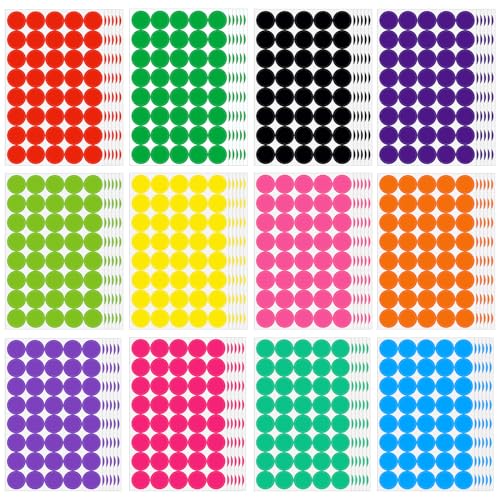 12 Farben Klebepunkte Bunt 2880 Stück Punkt Aufkleber 20mm Runde Aufkleber, Farbige Klebepunkte Markierungspunkte Etiketten Bunte Selbstklebend für Kalender Büro Schule -72 Blätter 12 Farben Klebepunkte Bunt 2880 Stück Punkt Aufkleber 20mm Runde Aufkleber, Farbige Klebepunkte Markierungspunkte Etiketten Bunte Selbstklebend für Kalender Büro Schule -72 Blätter von Gicare
