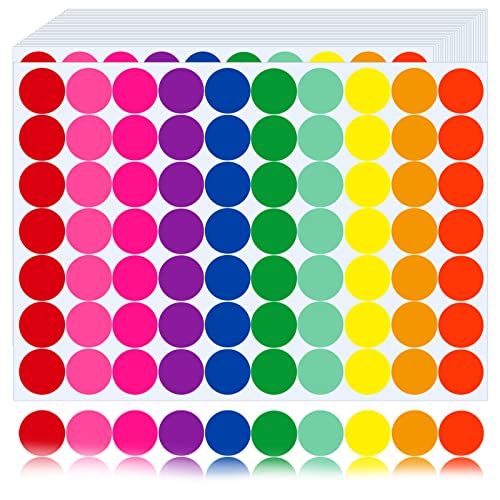 10 Farben Klebepunkte Bunt 20mm Punktaufkleber 1400 Stück Runde Aufkleber Bunte Klebepunkte Farbige Etiketten Markierungspunkte Selbstklebende für Kalender Büro Schule von Gicare