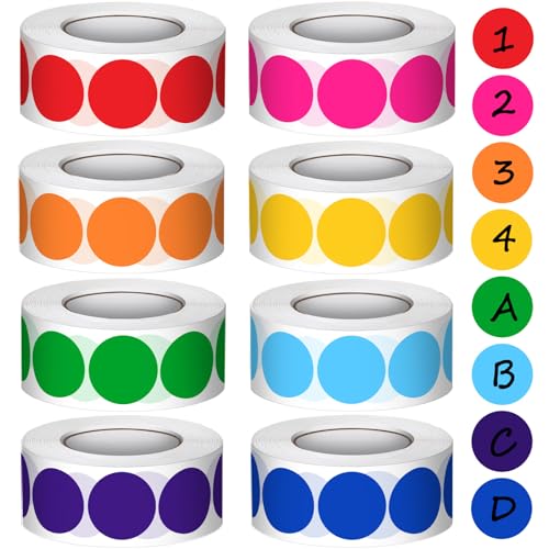4000 Stück 20mm Klebepunkte Bunt 8 Farben Punkte Aufkleber Markierungspunkte, Runde Aufkleber Farbige Klebepunkte, Stickers Etiketten Selbstklebende Glue Dots für Basteln Kalender Büro-8 Rollen 4000 Stück 20mm Klebepunkte Bunt 8 Farben Punkte Aufkleber Markierungspunkte, Runde Aufkleber Farbige Klebepunkte, Stickers Etiketten Selbstklebende Glue Dots für Basteln Kalender Büro-8 Rollen von Gicare