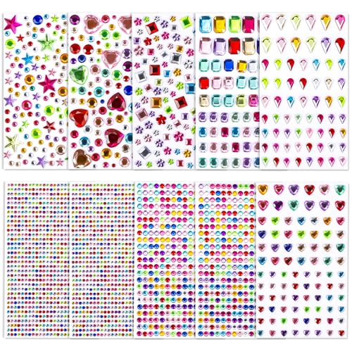 Gicctyble 3500 Stück Glitzersteine Selbstklebend, Strasssteine Selbstklebend, Glitzersteine zum Basteln Verschiedene Formen, Glitzer Sticker für Kinder Handwerke Fotorahmen Grußkarten Gicctyble 3500 Stück Glitzersteine Selbstklebend, Strasssteine Selbstklebend, Glitzersteine zum Basteln Verschiedene Formen, Glitzer Sticker für Kinder Handwerke Fotorahmen Grußkarten von Gicctyble