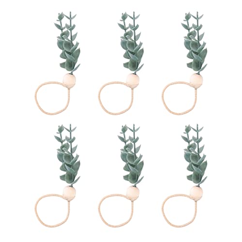 Gichusizy 6 StüCke Eukalyptus Handgefertigte Holzperlen Heimdekoration Faux GrüN Serviettenhalter für Hochzeiten, Partys Usw Gichusizy 6 StüCke Eukalyptus Handgefertigte Holzperlen Heimdekoration Faux GrüN Serviettenhalter für Hochzeiten, Partys Usw von Gichusizy