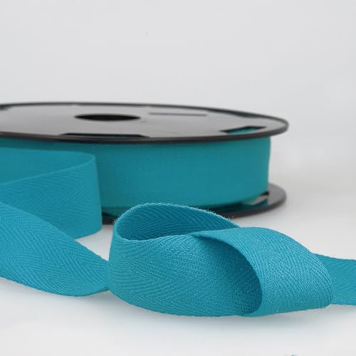 Baumwoll-Twillband, 10 m lang, Fischgrätenmuster, 25 mm breit, Blaugrün Giddy Square Baumwoll-Twillband, 10 m lang, Fischgrätenmuster, 25 mm breit, Blaugrün Giddy Square von Giddy Square