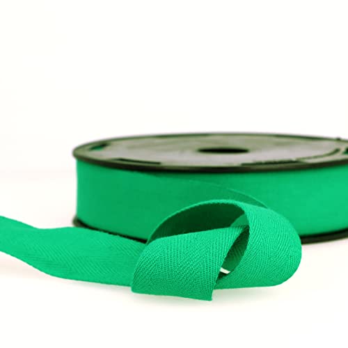 Baumwoll-Twillband, 2 m lang, Fischgrätenmuster, 25 mm breit, Smaragdgrün Giddy Square Baumwoll-Twillband, 2 m lang, Fischgrätenmuster, 25 mm breit, Smaragdgrün Giddy Square von Giddy Square