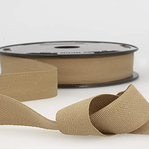Baumwoll-Twillband, 2 m lang, Fischgrätenmuster, 25 mm breit, Taupe Beige Giddy Square Baumwoll-Twillband, 2 m lang, Fischgrätenmuster, 25 mm breit, Taupe Beige Giddy Square von Giddy Square