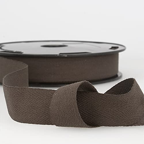 Baumwoll-Twillband, 3 m lang, Fischgrätenmuster, 25 mm breit, Dunkelbraun Giddy Square Baumwoll-Twillband, 3 m lang, Fischgrätenmuster, 25 mm breit, Dunkelbraun Giddy Square von Giddy Square
