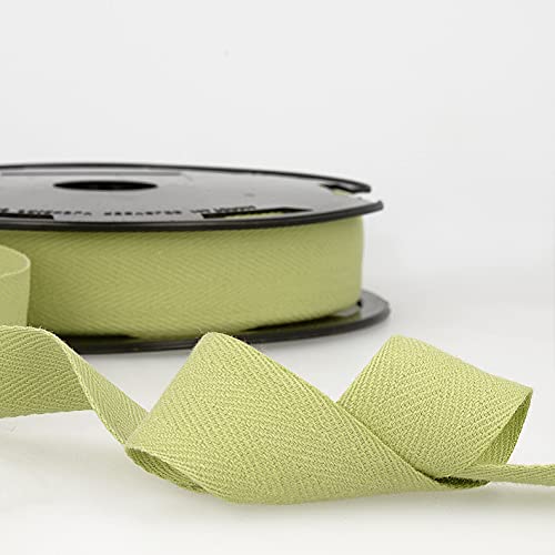 Baumwoll-Twillband, 3 m lang, Fischgrätenmuster, 25 mm breit, staubiges Salbeigrün Giddy Square Baumwoll-Twillband, 3 m lang, Fischgrätenmuster, 25 mm breit, staubiges Salbeigrün Giddy Square von Giddy Square