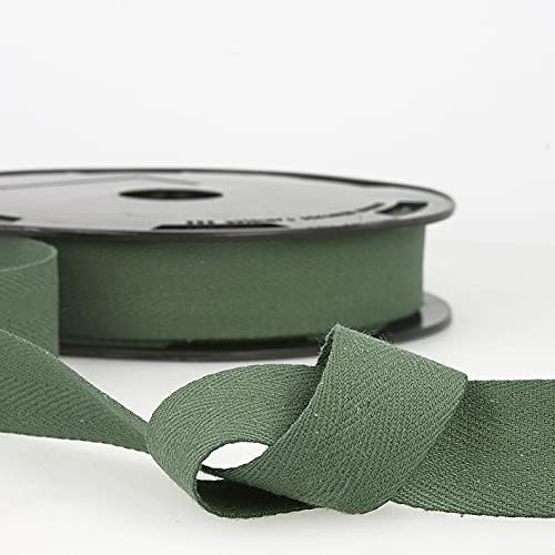 Dunkelgrünes Baumwoll-Twillband, 2 m lang, Fischgrätenmuster, 25 mm breit, von Giddy Square Dunkelgrünes Baumwoll-Twillband, 2 m lang, Fischgrätenmuster, 25 mm breit, von Giddy Square von Giddy Square