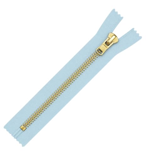 Giddy Square 18 cm hellblauer Jeans-Reißverschluss – Ersatz-Reißverschluss für Jeans, Geldbörsen, Handwerk – einfach zu nähen, Finish Giddy Square 18 cm hellblauer Jeans-Reißverschluss – Ersatz-Reißverschluss für Jeans, Geldbörsen, Handwerk – einfach zu nähen, Finish von Giddy Square