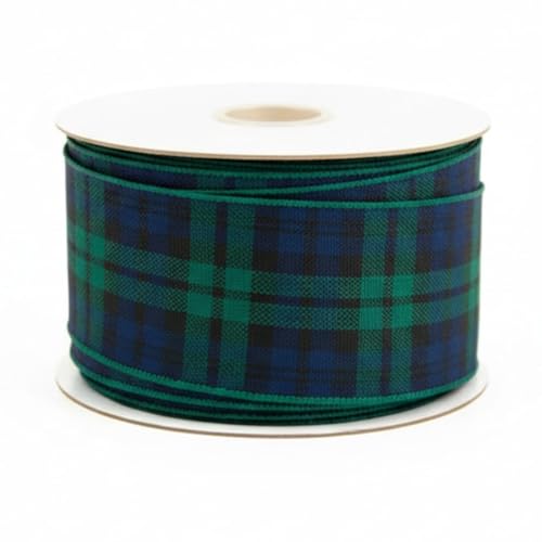 Giddy Square Band mit Schottenkaro-Muster, schwarz, 40 mm x 5 m, gewebt, wendbar, garngefärbt, STA-zugelassenes Design, bügellos von Giddy Square