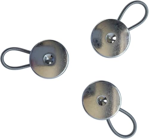 Giddy Square Kragenverlängerungen - Metallknopf 19 mm, Silber (3 Stück) | Fügt bis zu ½ Größe hinzu | Überprüfen Sie die Knopfloch-Passform von Giddy Square