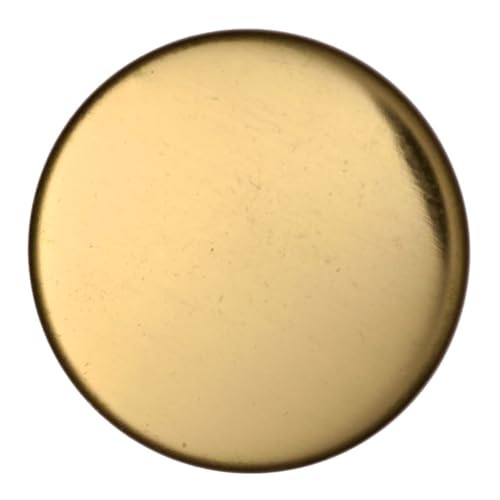 Goldfarbene Metallknöpfe, glatte Oberfläche, 10 Stück, 23 mm (36 Lignes) für Bastelprojekte und Kostüme Giddy Square von Giddy Square