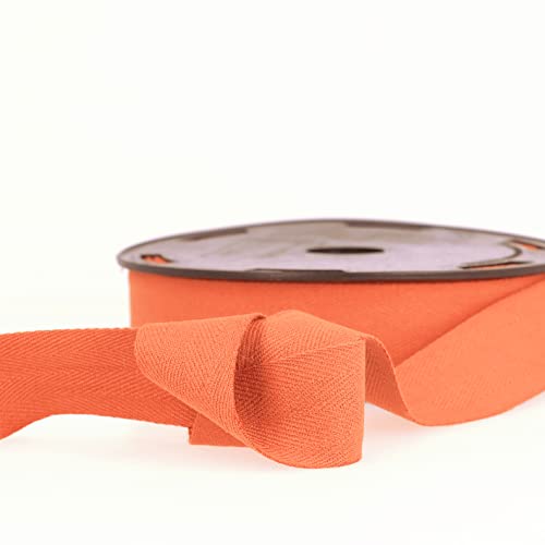 Korallenfarbenes Baumwoll-Twillband, 10 m lang, Fischgrätenmuster, 25 mm breit, von Giddy Square Korallenfarbenes Baumwoll-Twillband, 10 m lang, Fischgrätenmuster, 25 mm breit, von Giddy Square von Giddy Square