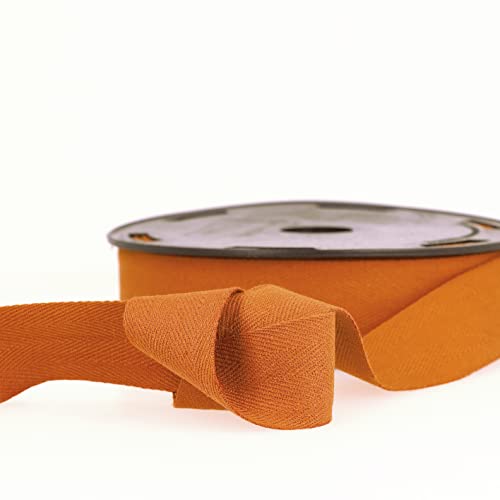 Rostfarbenes Baumwoll-Twillband, 2 m lang, Fischgrätenmuster, 25 mm breit, von Giddy Square Rostfarbenes Baumwoll-Twillband, 2 m lang, Fischgrätenmuster, 25 mm breit, von Giddy Square von Giddy Square