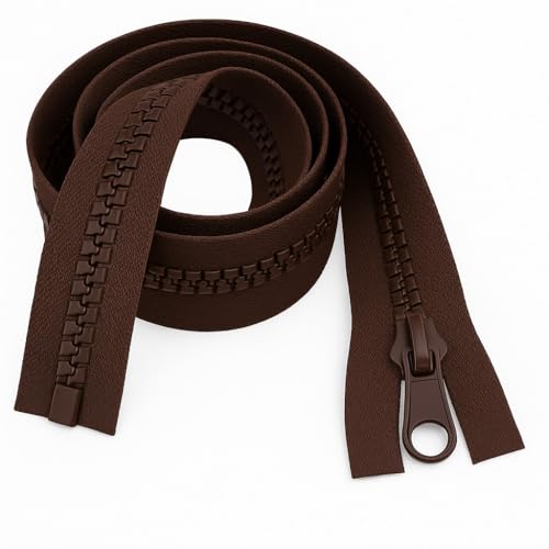 Schokoladenbrauner 56 cm breiter Reißverschluss – robuster Trennreißverschluss (Gewicht Nr. 5), ideal für Taschen, Kissen und Jacken Giddy Square von Giddy Square