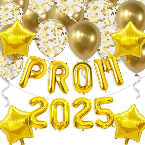 Gidobo Ballballons für Abschlussball 2025, Goldfolienbanner mit 16 Latexballons für Abschlussfeiern 2025, College, High School, Partyzubehör Gidobo Ballballons für Abschlussball 2025, Goldfolienbanner mit 16 Latexballons für Abschlussfeiern 2025, College, High School, Partyzubehör von Gidobo