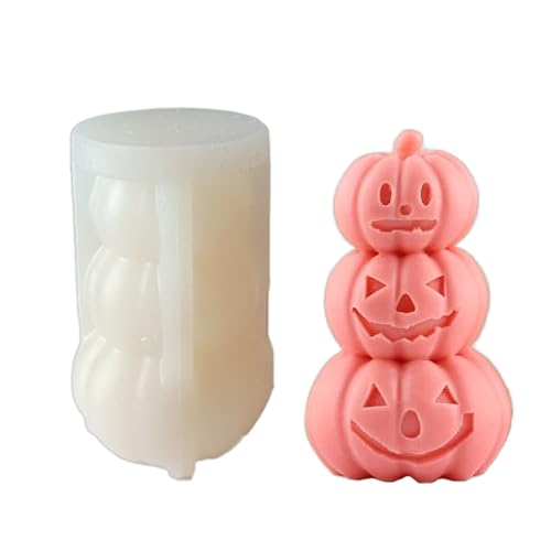 Halloween-Kürbis-Kerzenformen, 3D-Halloween-Kerzenform, Silikon, Epoxidharz, Gießformen für Kerzenherstellung, Heimdekoration, Kerzenherstellung, Aromatherapie, Gipskerzen, Tonhandwerk von Gieehiol