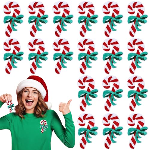 Giegxin 24 Stück Weihnachts-Bügelbilder, bestickte Aufnäher, Reparaturflicken für T-Shirts, Hüte, Rucksäcke, Kleidung, Weihnachtskleidung, Festival, Geschenke für DIY-Dekorationen (lebendige Farben) von Giegxin