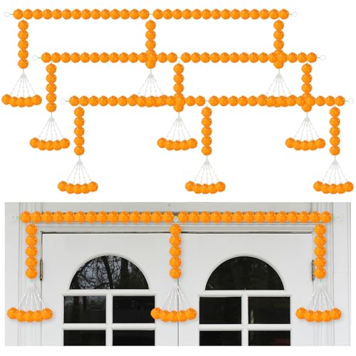 Giegxin Ringelblumen-Girlande für Dekoration, lange Stränge, künstliche Ringelblumen-Girlande für Diwali, indische Hochzeit, Party, Halloween, Tag der Toten, Altar-Arrangement, 3 Stück von Giegxin
