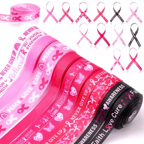 Giegxin Schleifenband für Brustkrebs-Bewusstseinsband, Geschenkband, zum Basteln, dekorativer Kranz, Geschenkverpackung, alle Bastelarbeiten, Nähen, für Zuhause, Verpackungsaktivitäten, 12 Stück Giegxin Schleifenband für Brustkrebs-Bewusstseinsband, Geschenkband, zum Basteln, dekorativer Kranz, Geschenkverpackung, alle Bastelarbeiten, Nähen, für Zuhause, Verpackungsaktivitäten, 12 Stück von Giegxin