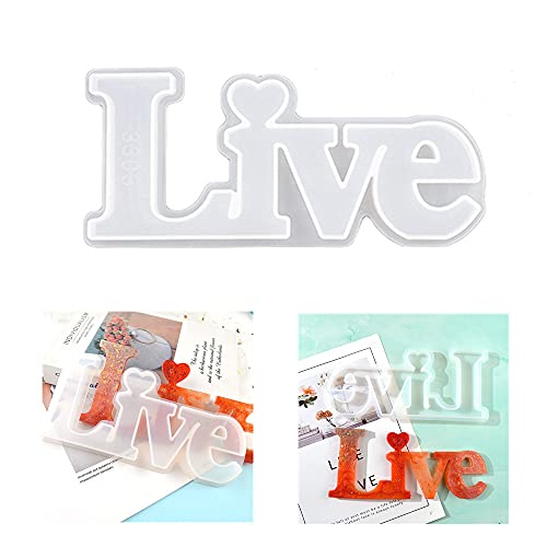 Silikon-Buchstaben-Harz-Gussform, Liebe, Zuhause, Familie, Live, Hallo, gesegnet, Epoxid-Form, Bastelwerkzeug, Schlüsselanhänger, Anhänger, Gießform, Kristall-Epoxid und DIY-Polymer-Ton, Basteln von Gierzijia