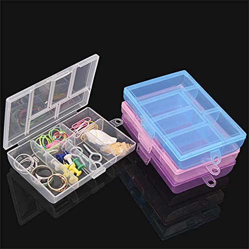 Transparente Kunststoff-Box mit 6 Fächern, Schmuck-/Kosmetik-Aufbewahrungsbox, Behälter für elektronische Komponenten, Sortierbox und Perlenbox, Schnalle und Loch zum Aufhängen (zufällige Farbe – 1 Transparente Kunststoff-Box mit 6 Fächern, Schmuck-/Kosmetik-Aufbewahrungsbox, Behälter für elektronische Komponenten, Sortierbox und Perlenbox, Schnalle und Loch zum Aufhängen (zufällige Farbe – 1 von Gierzijia