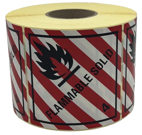 Giese-GEF Gefahrgutaufkleber Klasse 4.1 Flammable Solid - 100 x 100 mm - 1000 Etiketten auf Rolle - Papier selbstklebend - ADR Giese-GEF Gefahrgutaufkleber Klasse 4.1 Flammable Solid - 100 x 100 mm - 1000 Etiketten auf Rolle - Papier selbstklebend - ADR von Giese-GEF