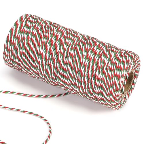 Grün Rot und Weiß Baumwollschnur 1.5mm, Weihnachten Bastelschnur, 100M Paketschnur zum Einpacken von Geschenken, Weihnachten Deko Kordel für Adventskalender Weihnachten Geschenke DIY Verpackt Grün Rot und Weiß Baumwollschnur 1.5mm, Weihnachten Bastelschnur, 100M Paketschnur zum Einpacken von Geschenken, Weihnachten Deko Kordel für Adventskalender Weihnachten Geschenke DIY Verpackt von Gifeerory