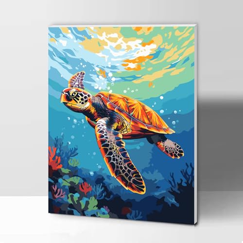 Gifmore Malen nach Zahlen Erwachsene mit Rahmen, DIY Handwerk Kunst Leinwand Malerei Kit mit Acrylpigment und Pinseln, Wanddekoration für Zuhause 30 x 40 cm Meeresschildkröte Gifmore Malen nach Zahlen Erwachsene mit Rahmen, DIY Handwerk Kunst Leinwand Malerei Kit mit Acrylpigment und Pinseln, Wanddekoration für Zuhause 30 x 40 cm Meeresschildkröte von Gifmore