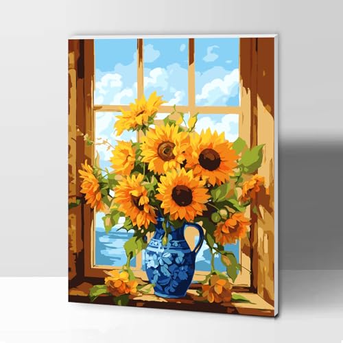 Gifmore Malen nach Zahlen Erwachsene mit Rahmen, DIY Handwerk Kunst Leinwand Malerei Kit mit Acrylpigment und Pinseln, Wanddekoration für Zuhause 30 x 40 cm Sonnenblume Gifmore Malen nach Zahlen Erwachsene mit Rahmen, DIY Handwerk Kunst Leinwand Malerei Kit mit Acrylpigment und Pinseln, Wanddekoration für Zuhause 30 x 40 cm Sonnenblume von Gifmore