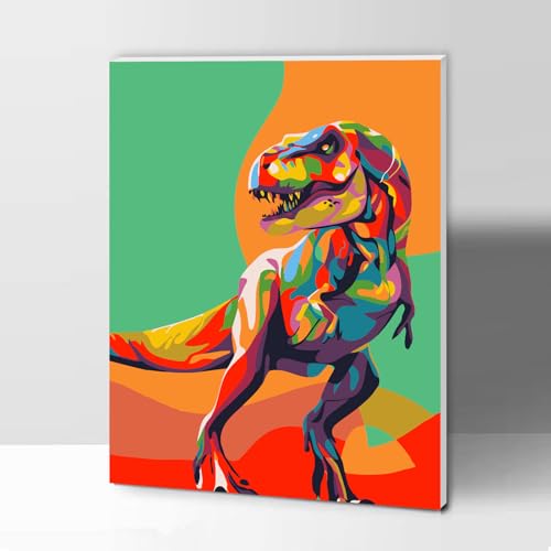 Gifmore Malen nach Zahlen für Erwachsene und Kinder mit Rahmen, DIY Handwerk Kunst Leinwand Malerei Kit mit Acrylpigment und Pinseln, Wanddekoration für Zuhause 30 x 40 cm Dinosaurier Gifmore Malen nach Zahlen für Erwachsene und Kinder mit Rahmen, DIY Handwerk Kunst Leinwand Malerei Kit mit Acrylpigment und Pinseln, Wanddekoration für Zuhause 30 x 40 cm Dinosaurier von Gifmore
