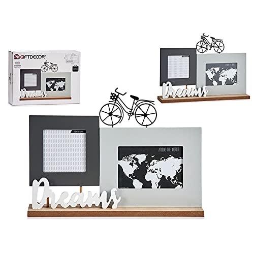 Bilderrahmen, Dreams, Schwarz, Grau, Weiß, Holz, 37,5 x 6 x 26,5 cm Bilderrahmen, Dreams, Schwarz, Grau, Weiß, Holz, 37,5 x 6 x 26,5 cm von Gift Decor
