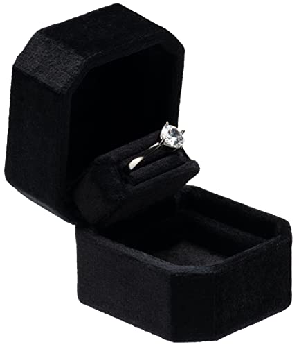 Kleine Samt-Ringschatulle für Verlobung, Hochzeit, Schmuck, Ring, Geschenkbox, Schmuckverpackung (schwarz) von Giftop