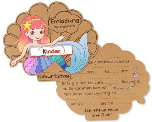 Giftota 15 Einladungskarten Kindergeburtstag Mädchen Junge - Niedliche Kraftpapier Meerjungfrau Einladungen zu Geburtstag, Einschulung - Geburtstagseinladungen Kinder, Ohne Kinderschokolade Giftota 15 Einladungskarten Kindergeburtstag Mädchen Junge - Niedliche Kraftpapier Meerjungfrau Einladungen zu Geburtstag, Einschulung - Geburtstagseinladungen Kinder, Ohne Kinderschokolade von Giftota