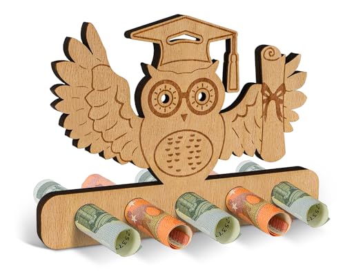 Giftota Eule Abschluss Geldgeschenk Holz, Glücksbringer, Bestandene Prüfung Geschenk zum Bachelor, Abitur 2024, Master, Doktor Giftota Eule Abschluss Geldgeschenk Holz, Glücksbringer, Bestandene Prüfung Geschenk zum Bachelor, Abitur 2024, Master, Doktor von Giftota